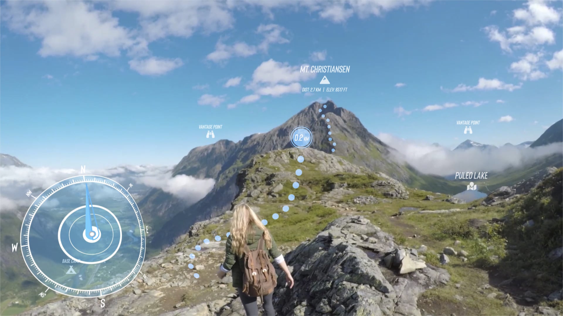 Wandervideo mit Augmented Reality Überlagerungen