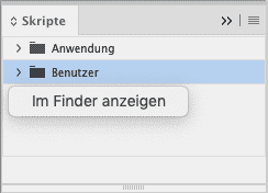 Das Skripte-Bedienfeld in InDesign