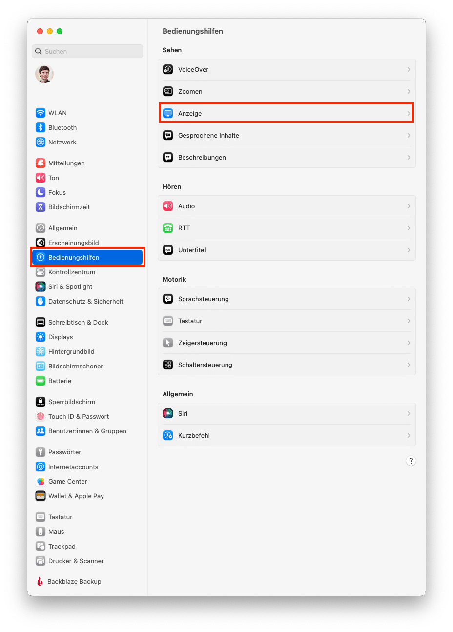 macOS Ventura Systemeinstellungen