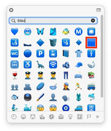 Das Emoji-Bedienfeld in macOS