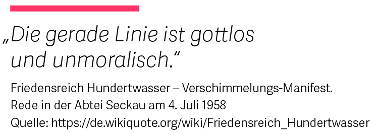 Zitat Friedensreich Hundertwasser zeigt eine benutzerdefinierte Linie in InDesign