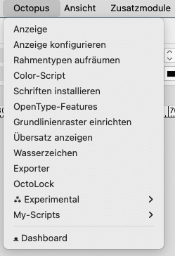 Menüeintrag Octopus-Skripte