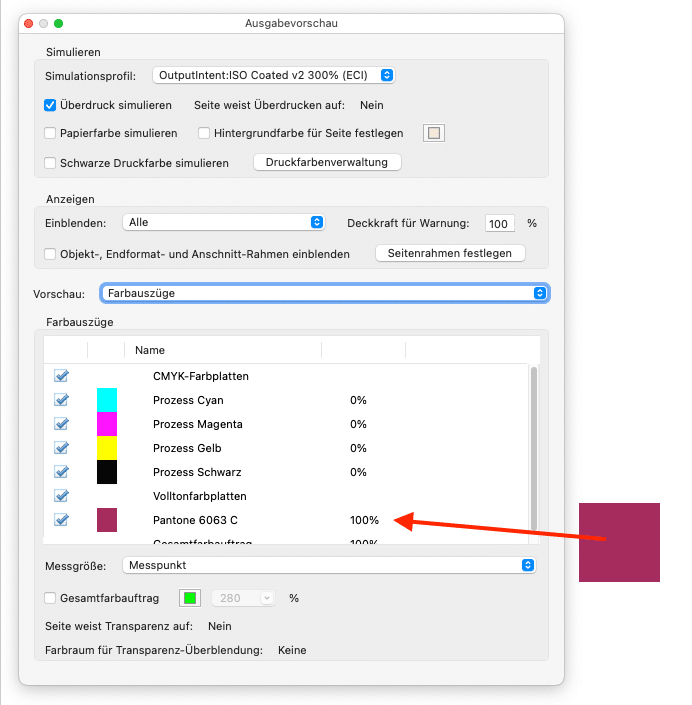 Ausgabevorschau in Adobe Acrobat