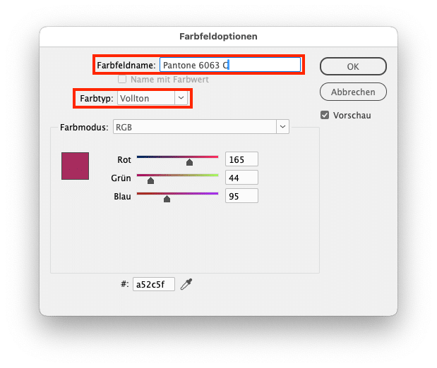 Pantone-Farben in InDesign definieren