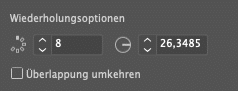 Optionen für die radiale Wiederholung in Adobe Illustrators Eigenschaftenbedienfeld